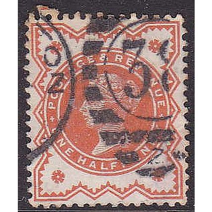 GREAT BRITAIN 1887 QV ½d vermilion Wmk Imperial Crown SG197 - '38' Aylesbury