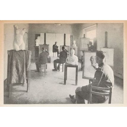 Art Sculpture Classes Alexander Jazz Military WW2 Club Rome Italian Postcard
