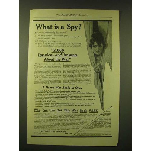 1918 Metropolitan Magazine Ad - What is a spy?