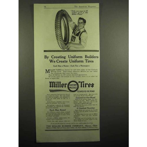 1918 Miller Tires Ad - Creating Uniform Builders
