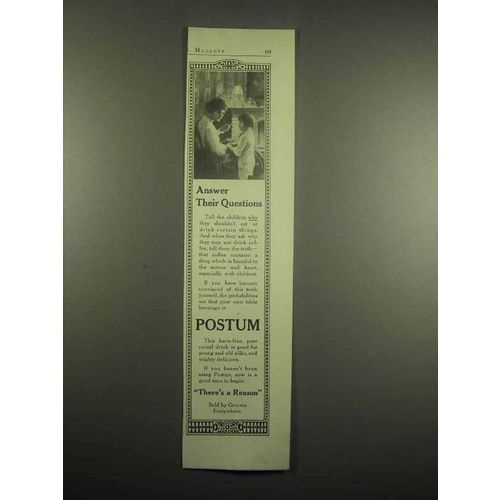 1918 Postum Drink Ad - Answer their questions