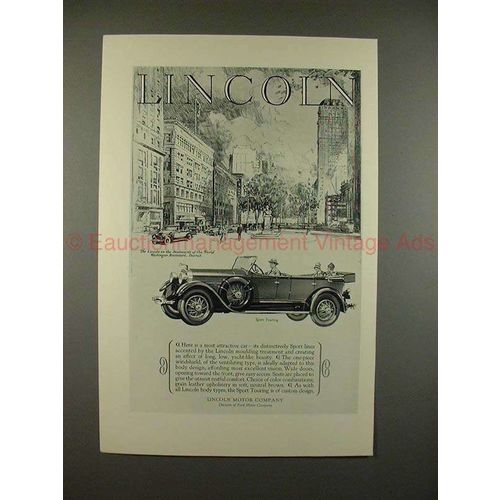 1927 Lincoln Sport Touring Car Ad - Detroit, NICE!!
