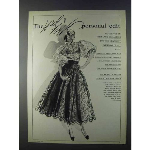 1980 Lord & Taylor Oscar de La Renta Fashion Ad