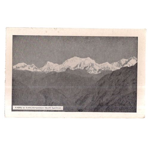 KABRU & KANCHENJANGA, NEPAL, INDIA border.. unused vintage postcard =