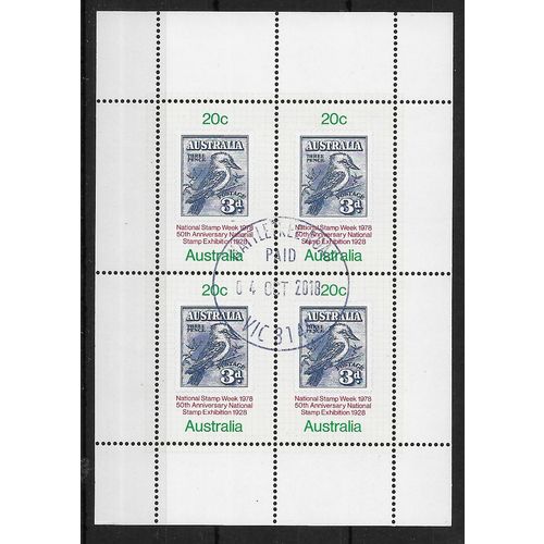 AUS 1978 'NATIONAL STAMP WEEK' M/S FINE USED (EBID59-077XLc)