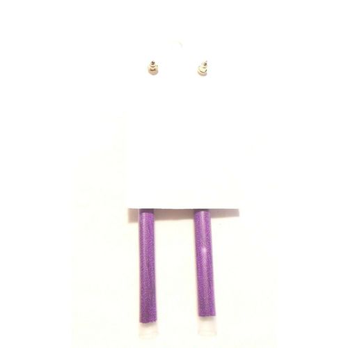 Purple Long Tassel Hook Earrings