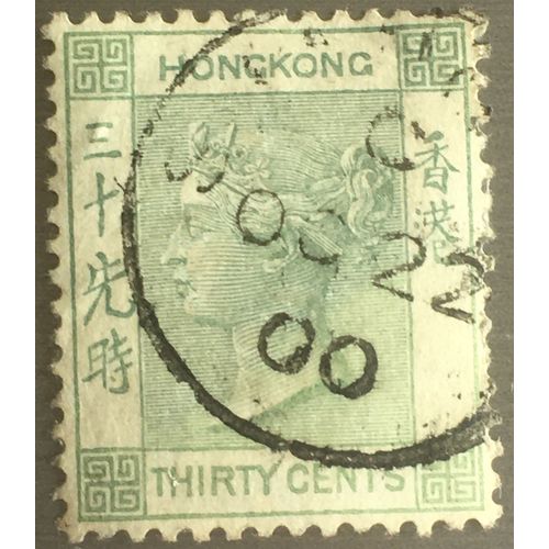 Hong Kong QV 1882 30c Grey Green Wmk Crown CA Used SG 39a Sc 47 stamp victoria