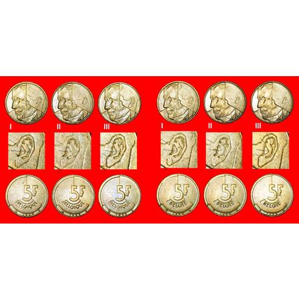DISCOVERY COIN SET: BELGIUM ★ 5 FRANCS 1986! 6 KNOWN TYPES★LOW START★NO RESERVE