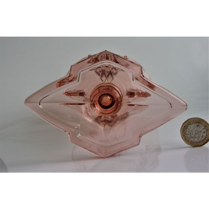 Stolzle Art Deco Pink Glass Vase.