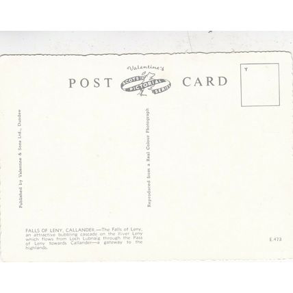 Falls of Leny Callander Valentines Postcard unused VGC