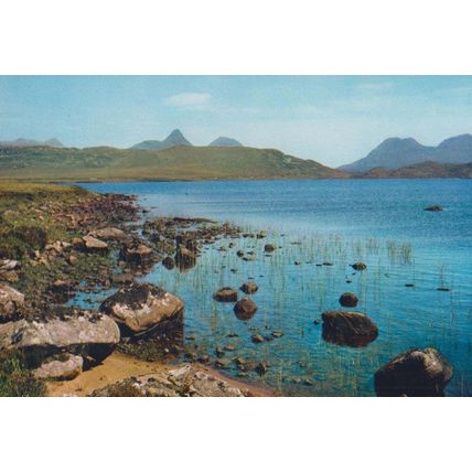 Mountain Panorama North West Ross From Loch Owskeich 1970s Postcard