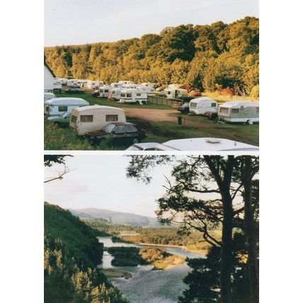 Fochabers Morayshire River Spey Burnside Caravan Shop Scottish Postcard