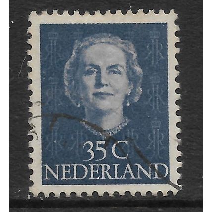 NETHERLANDS 1949 35c BLUE QUEEN JULIANA SG 692 FINE USED#