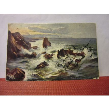 CASTLE ROCK, MUCHALLS, SCOTLAND antique postcard R. Tuck. 'Oilette' 1907 pm =