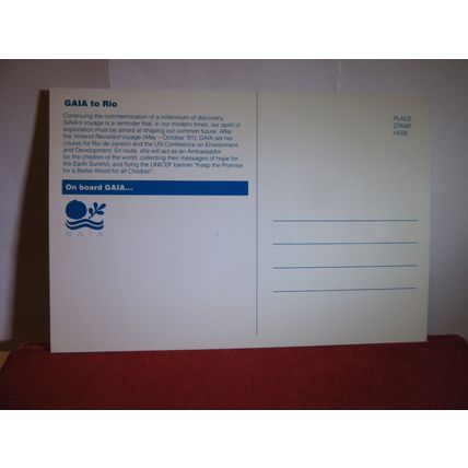 UNICEF. boat GAIA iceberg unused postcard #