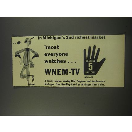 1956 WNEM-TV Station Ad - In Michigan's 2nd richest market