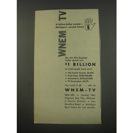 1956 WNEM-TV Station Advertisement - A billion-dollar market
