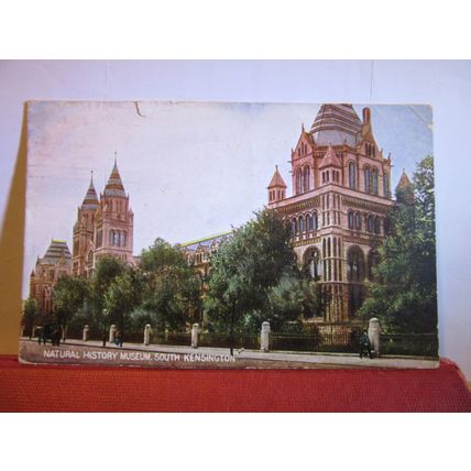 NATURAL HISTORY MUSEUM, SOUTH KENSINGTONLONDON used antique postcard 1906 pm #