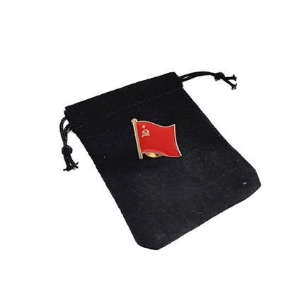 Pin Badge Soviet Union Russian Hammer Sickle Red Enamel Gold Metal 1.5cm BA96