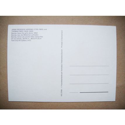 Postcard, Unused, Barney Leave The Girls Alone, John Herring York Art Gallery