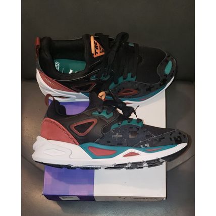 PUMA MINECRAFT TRC BLAZE ATHLETIC SNEAKERS SHOES W/ CHARM BOYS SIZE 7~NEW~BLK/GR