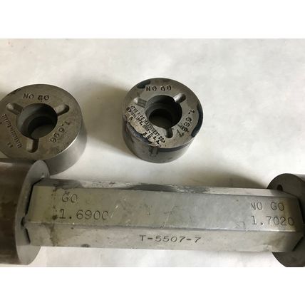 lot THE PIPE MACHINERY GO NO GO PLUG GAGE 1.6900 1.7020 1.688 1.696,AD