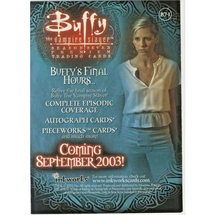 BUFFY THE VAMPIRE SLAYER SEASON 7 PROMO CARD B7-1