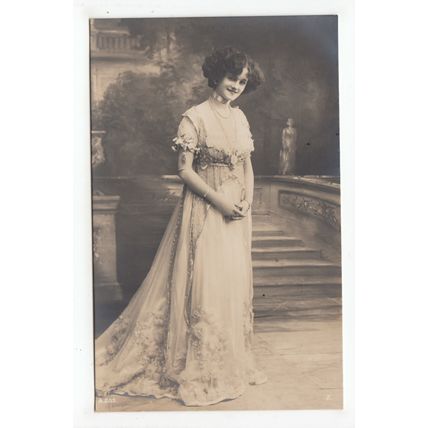 Young Lady in Stylish Ornate Dress Postcard A203