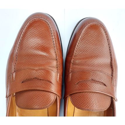 EDWARD GREEN MENS CHESTNUT GRAIN ANTIQUE CALF LEATHER LOAFERS & SOLE 7 1/2/8 E