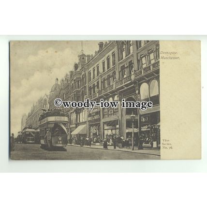 tp9643 - Lancs - Tram & E.Batchelor Show Rooms, Deansgate, Manchester - postcard