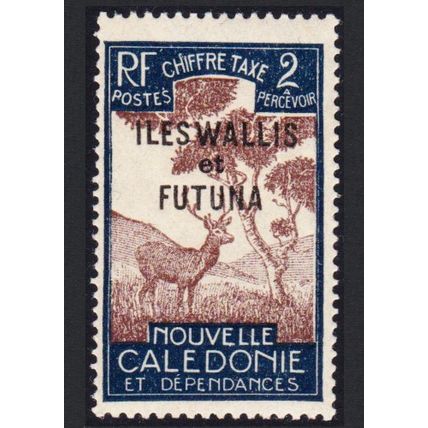 Wallis and Futuna Antelope Postage Due 2c White paper 1930 MNH SG#D85
