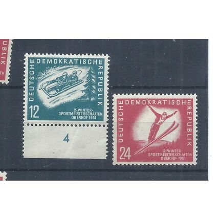 East Germany stamps. 1951 Winter Sports 24pf MNH SG E38 plus (AP642)