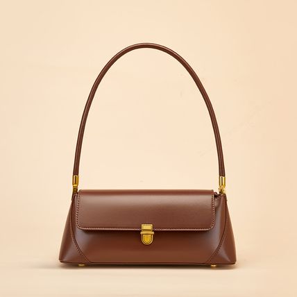 Genuine Leather Women Tote Bag Handbags Brown
