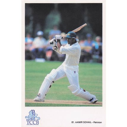 Aamir Sohail Pakistan TCCB Classic Cricket Photo Postcard