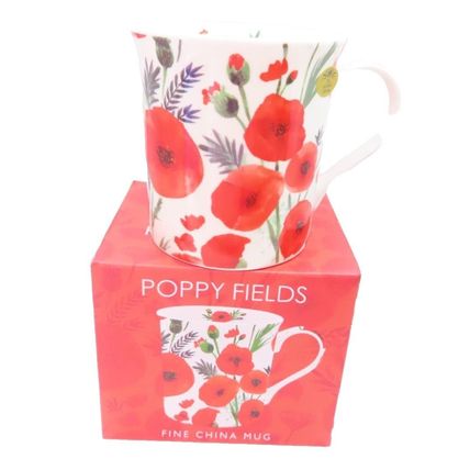 Red Poppies Mug Fine China Mug 9 CM Ceramic Dishwasher & Microwave Safe Gift