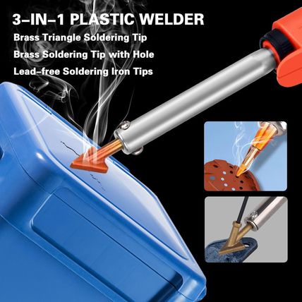 120W Plastic Welder, 5 Tips 3 in 1 Plastic Welding Kit, Plastic Repair Kit with