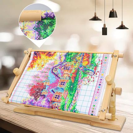 Rotated Table Embroidery Frame Stand - Adjustable Cross Stitch Scroll Frame, Bee