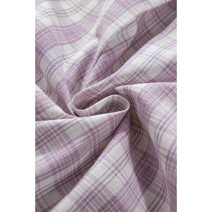 Pink Checkered Print Loose Fit Buttoned Hooded Shacket