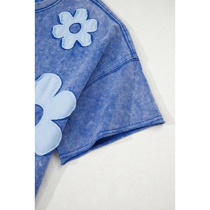 Lilac Floral Patch Exposed Seam Raw Edge Pants Set
