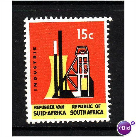 SOUTH AFRICA 1967 SG 248 15c Black and Light Olive Orange U/M MINT