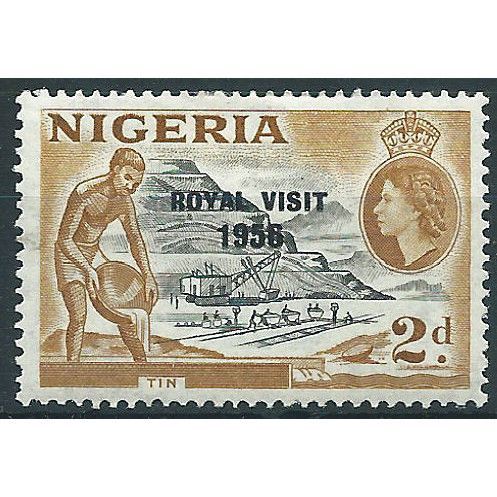 Nigeria 1956 SG81 2d Black & Ochre Royal Visit Mounted Mint ....