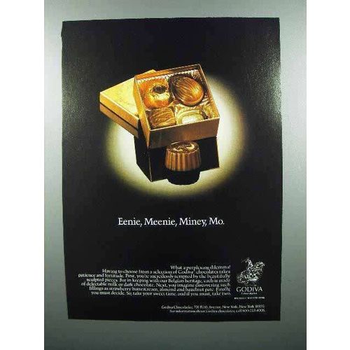 1986 Godiva Chocolate Ad - Eenie, Meenie, Miney, Mo