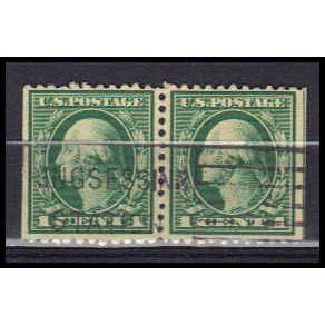 Used 498 1c G. W. Just Clears Hor Pair ..ngsessins Station, PA. 9 BPS E1492