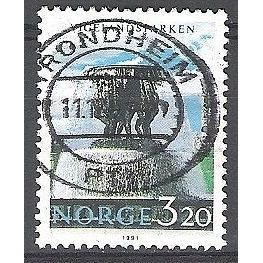 Norge 1991 Michel 1068 O Cote (2013) 0.30 Euro Norden Fontaine du Vigeland Park