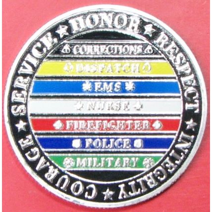 First Responders. Challenge Coin. Silver Tone 1.50". 58b.
