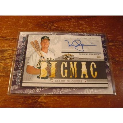 2021 Topps, Triple Threads, Reprint Auto, MARK McGWIRE, A's, #TTY-10