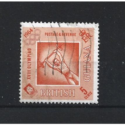 BritishGuiana.SG367 5c Weightlifting (Orange).Fine Used.Jan25