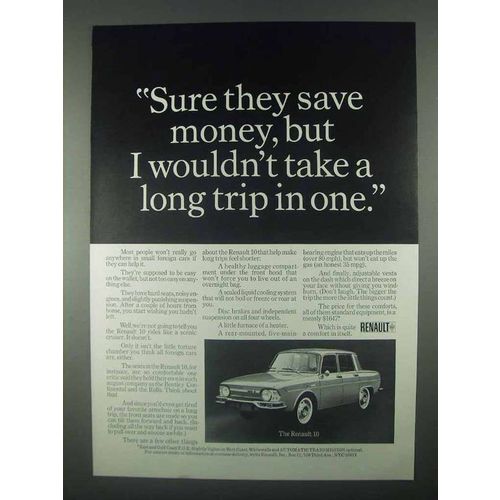 1967 Renault 10 Car Ad - Sure They Save Money