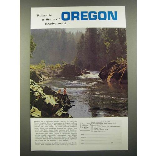 1967 Oregon Tourism Ad - Relax in a State of Excitement