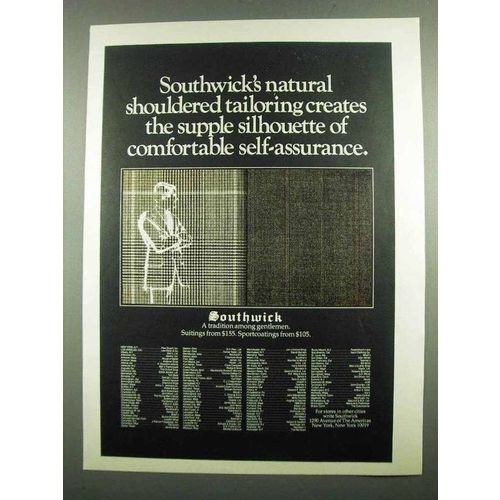 1974 Southwick Suits Ad - Natural Shouldered Tailoring